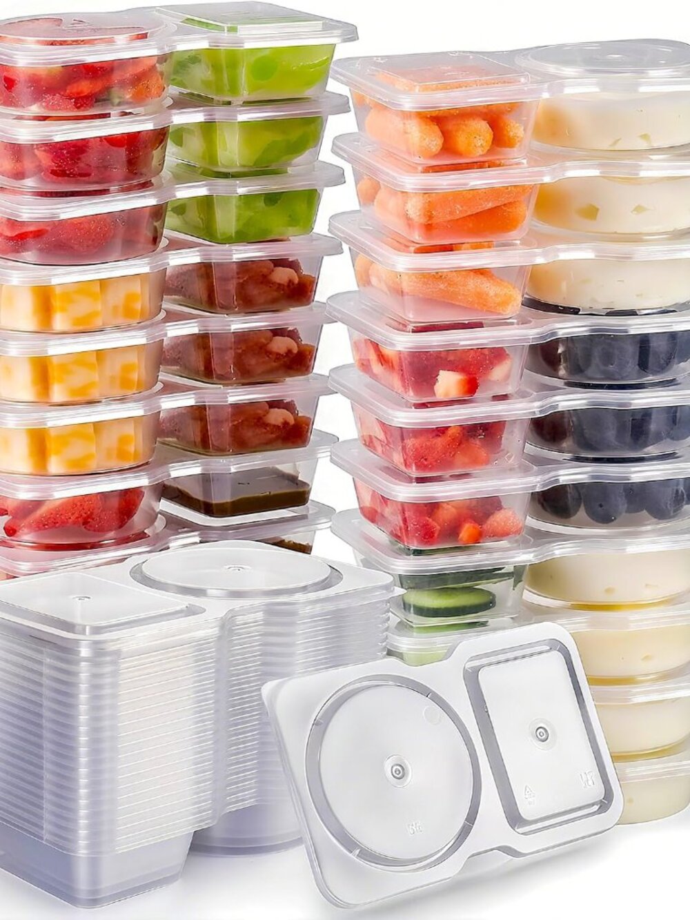 Reusable Snack Containers with Lids 20Pcs,Travel Snack Pack Boxes Camping